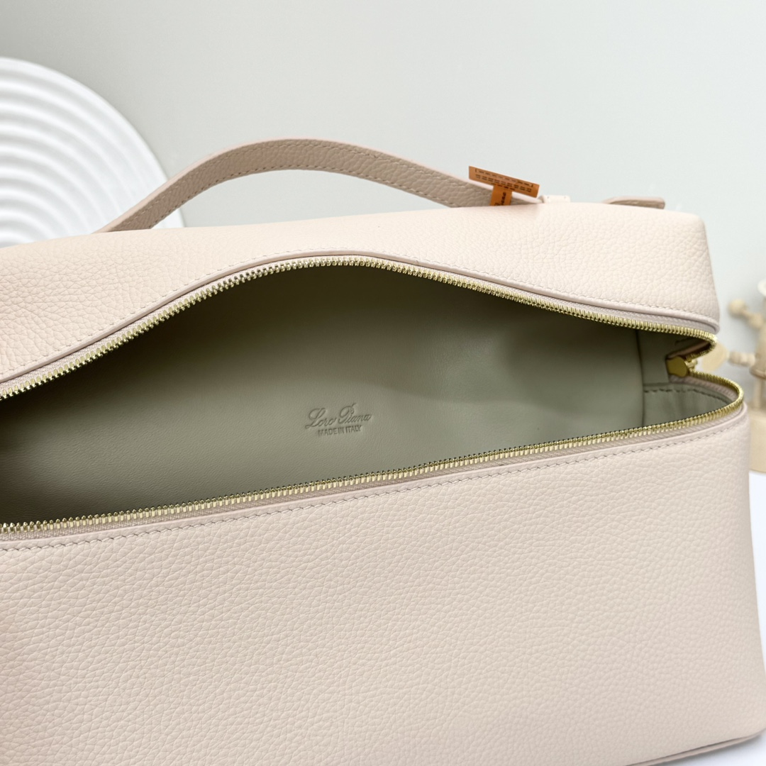 Loro Piana  neo pouch leather crossbody bag - beige