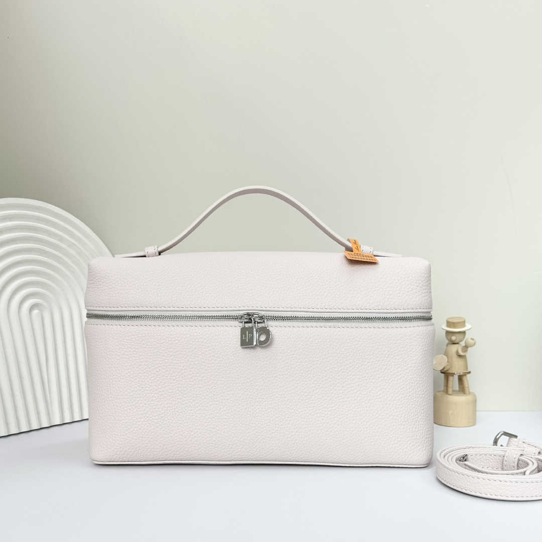 Loro Piana  neo pouch leather crossbody bag – white