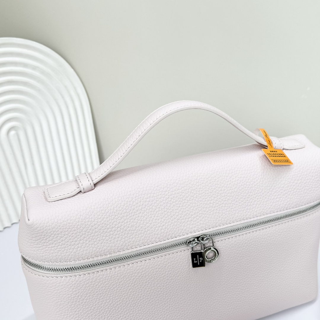 Loro Piana  neo pouch leather crossbody bag - white