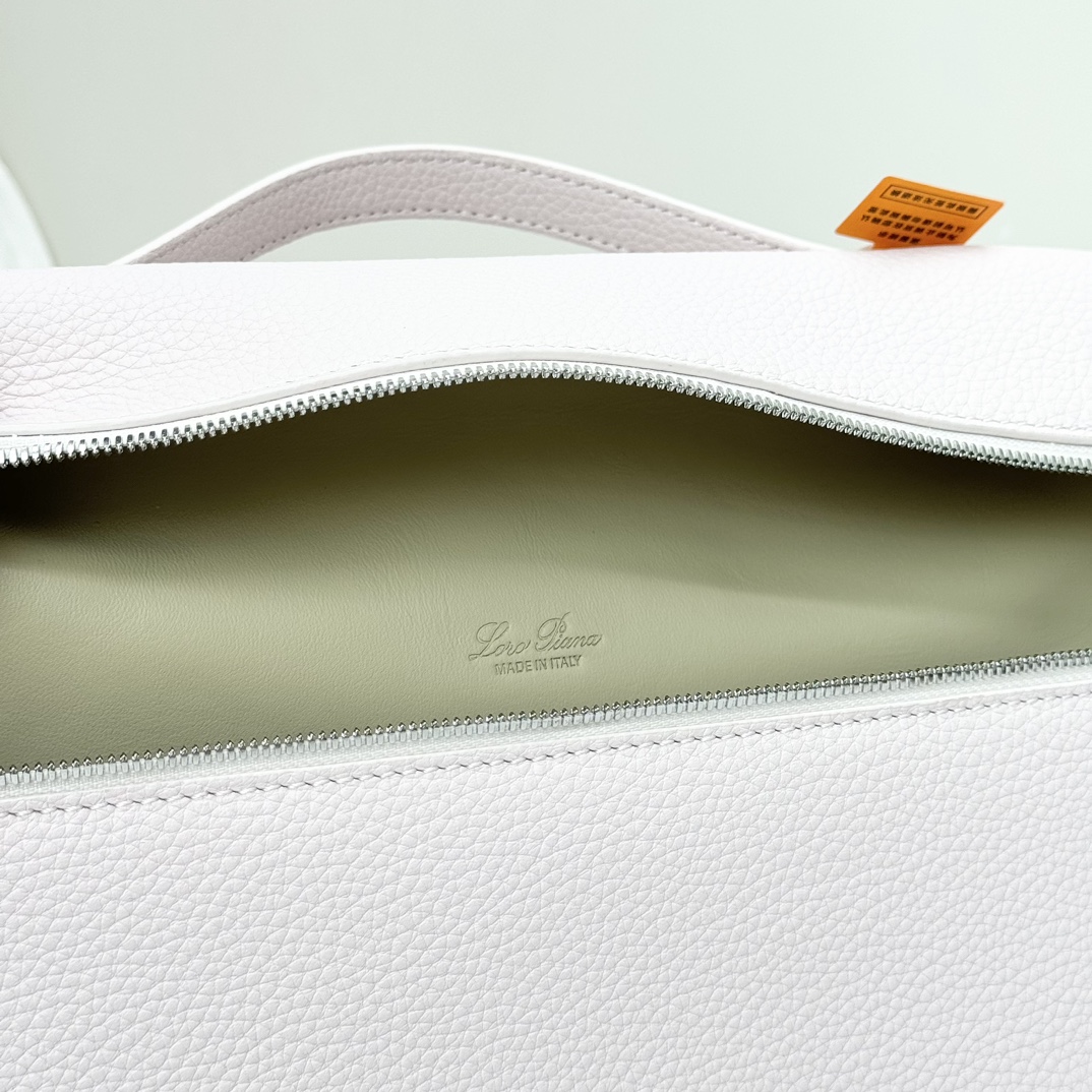 Loro Piana  neo pouch leather crossbody bag - white
