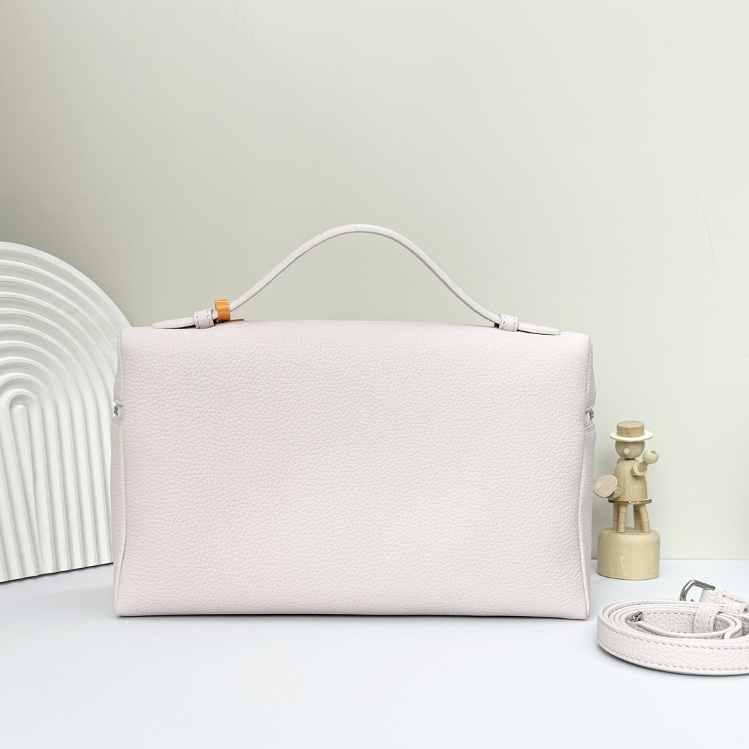Loro Piana  neo pouch leather crossbody bag - white