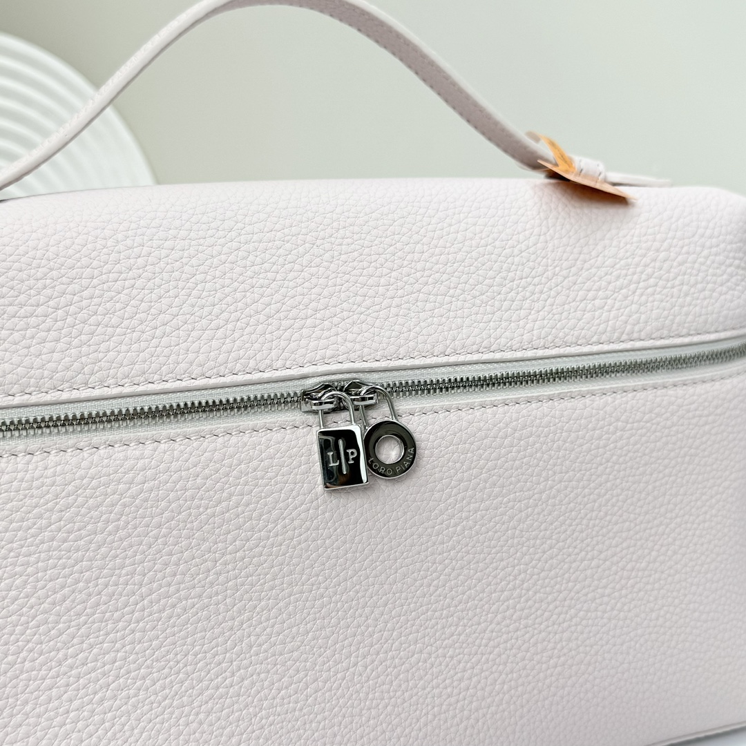 Loro Piana  neo pouch leather crossbody bag - white
