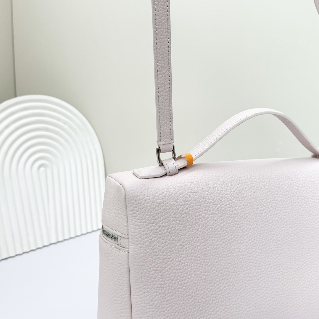 Loro Piana  neo pouch leather crossbody bag - white