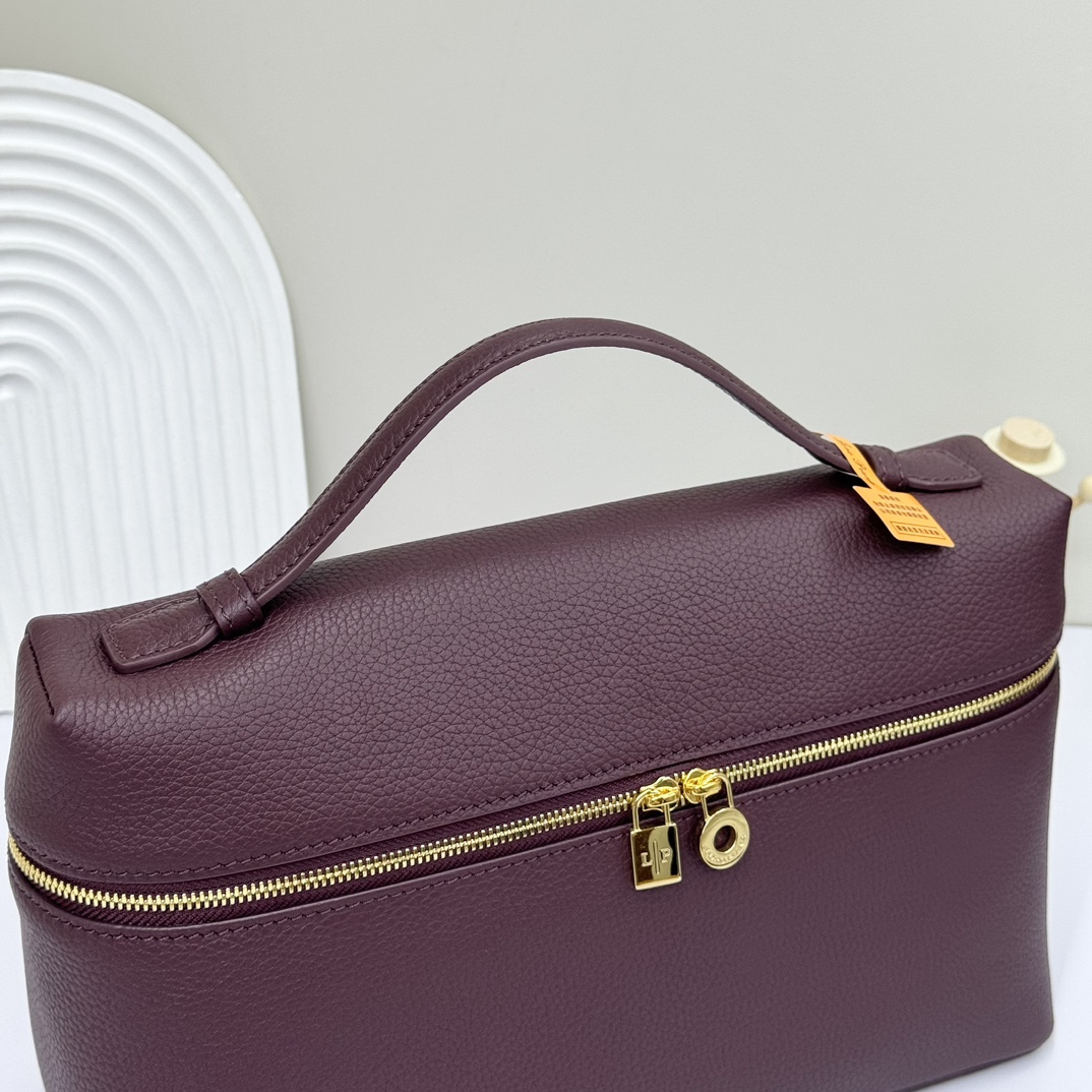 Extra pocket leather handbag Loro Piana Burgundy in Leather - 43067743