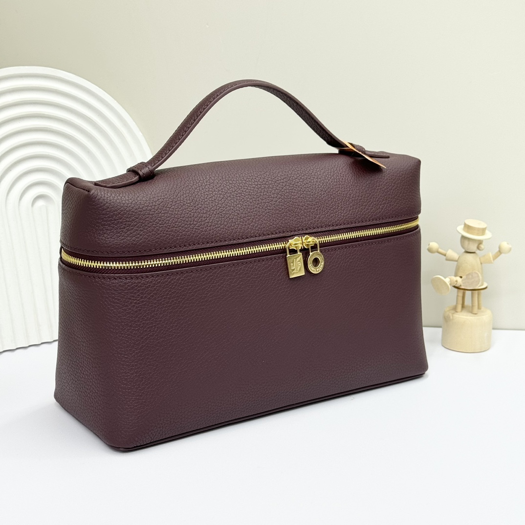 Extra pocket leather handbag Loro Piana Burgundy in Leather - 43067743