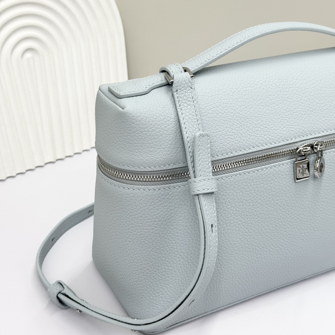 Loro Piana  neo pouch leather crossbody bag blue