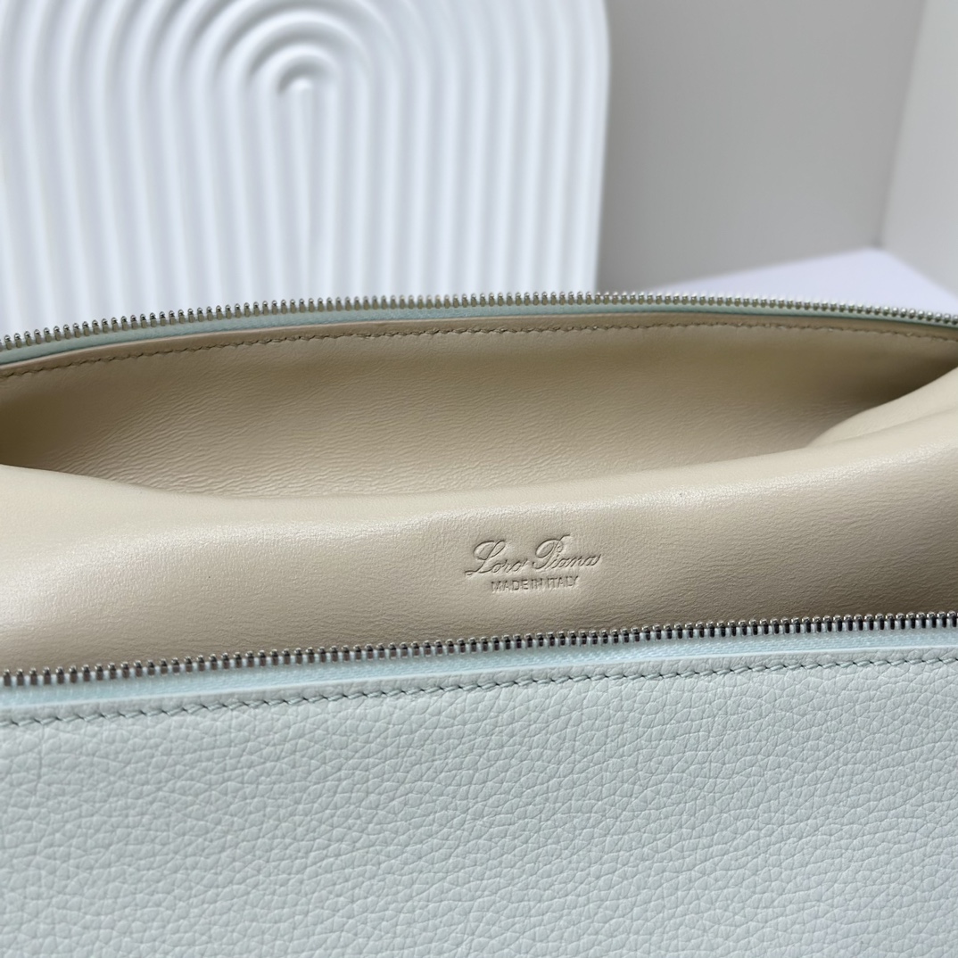 Loro Piana  neo pouch leather crossbody bag - eucalyptus