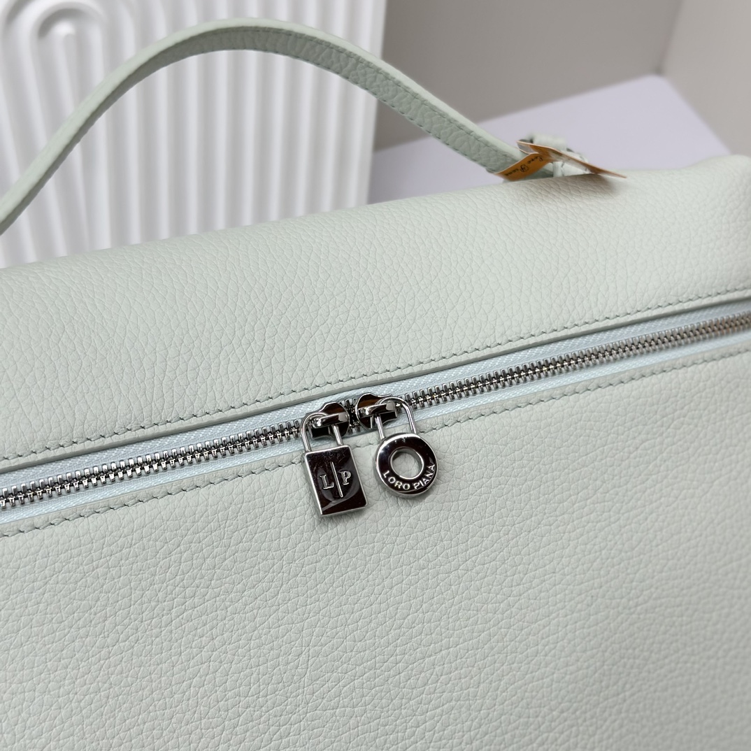 Loro Piana  neo pouch leather crossbody bag - eucalyptus