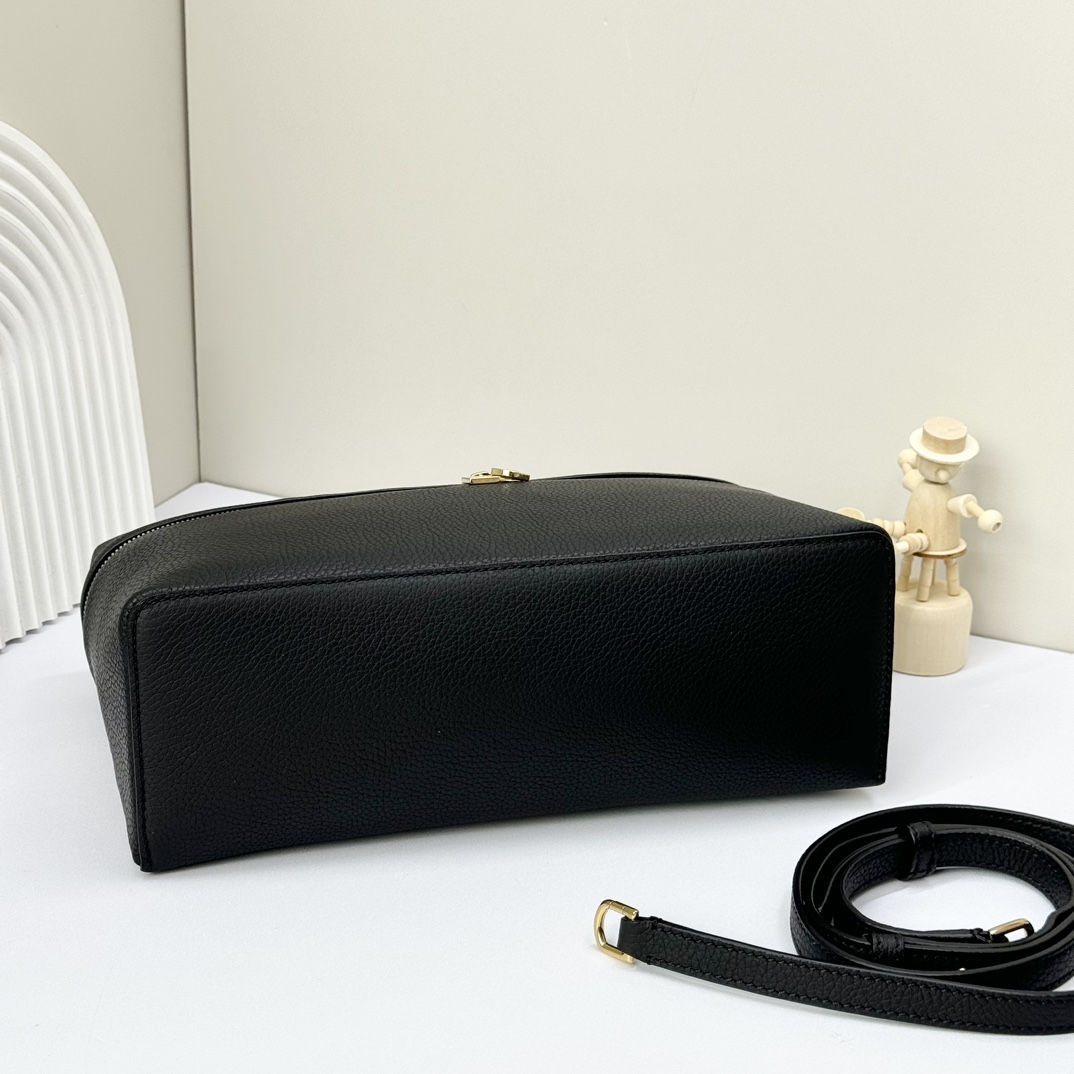 Loro Piana  neo pouch leather crossbody bag - black