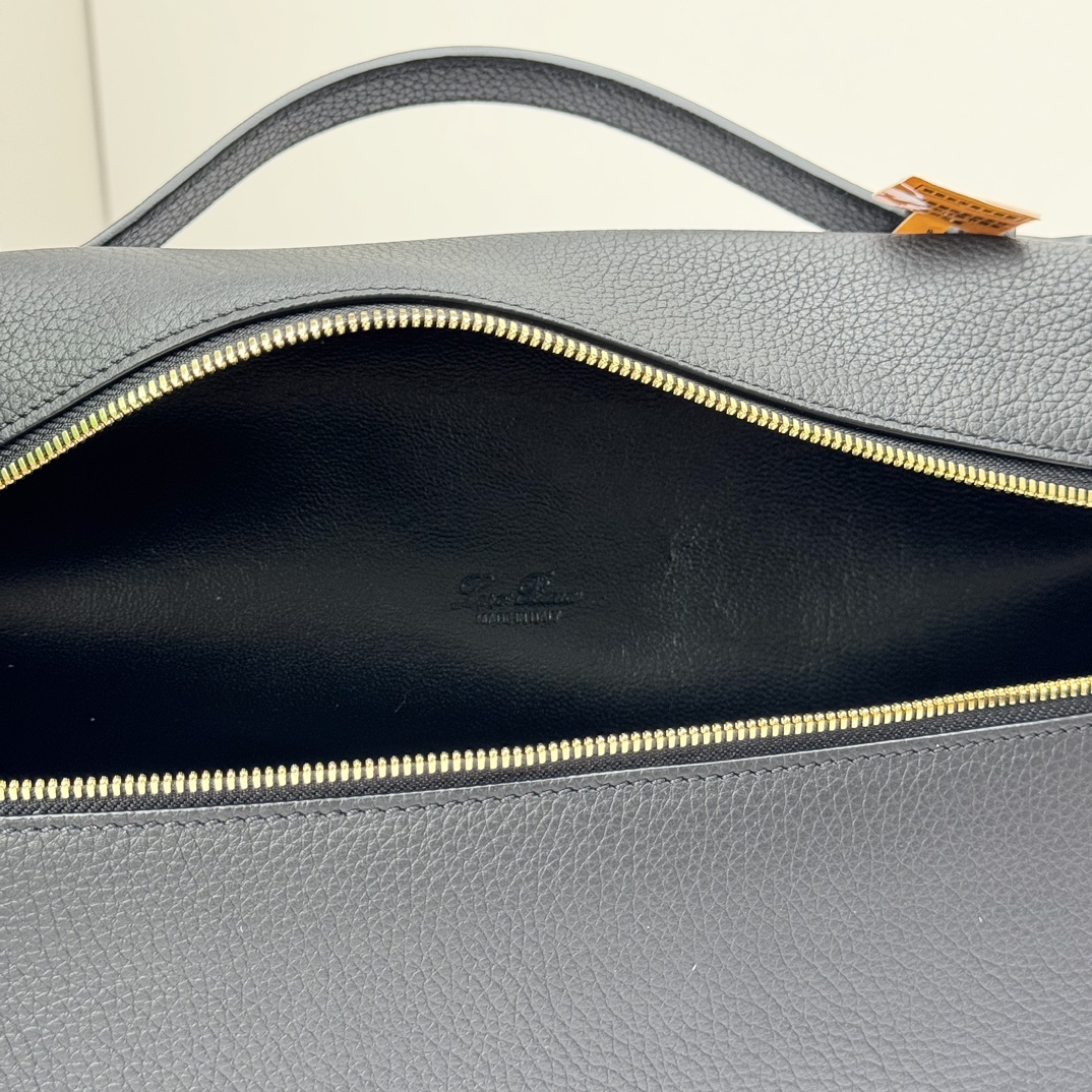 Loro Piana  neo pouch leather crossbody bag - black
