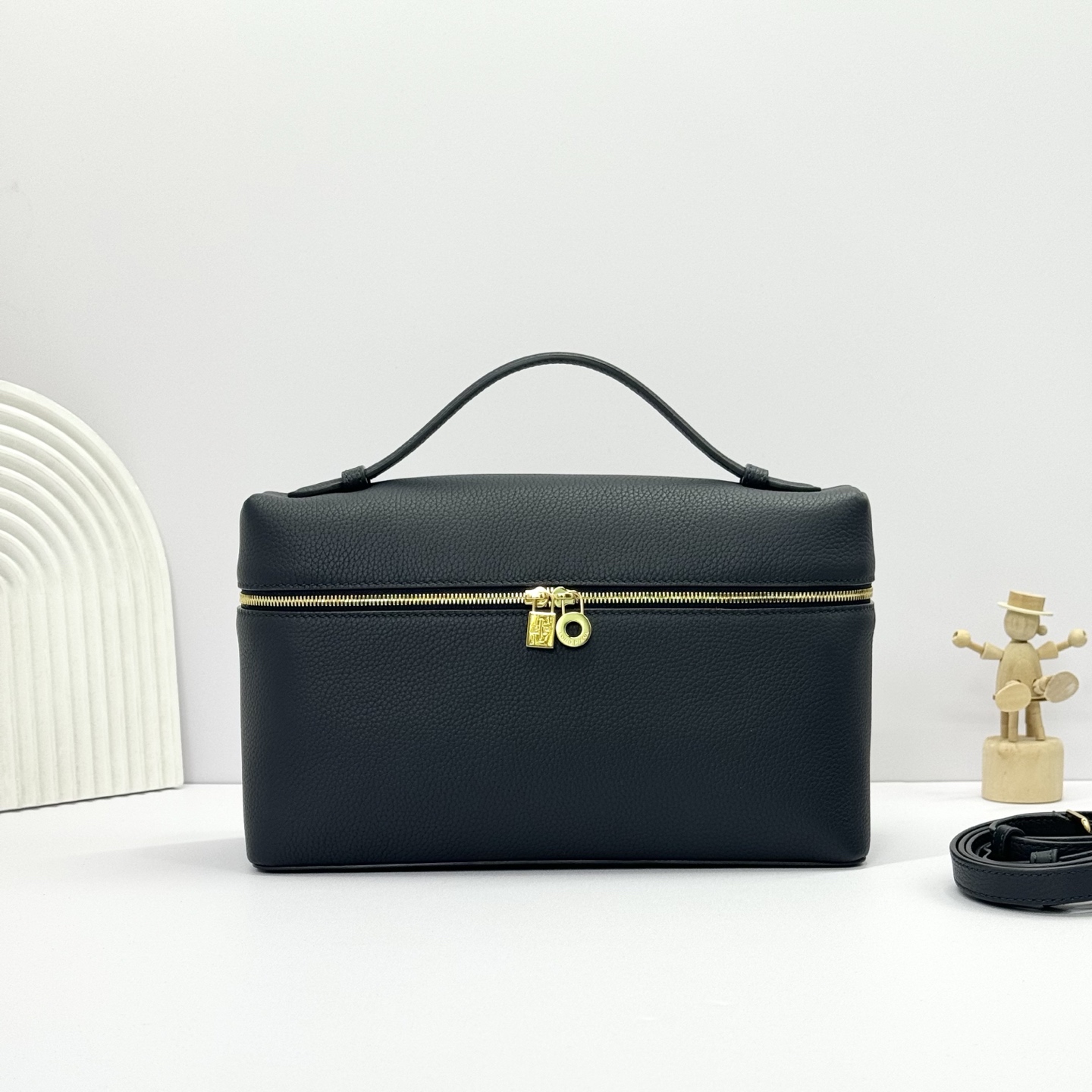 Loro Piana  neo pouch leather crossbody bag – 8000 black