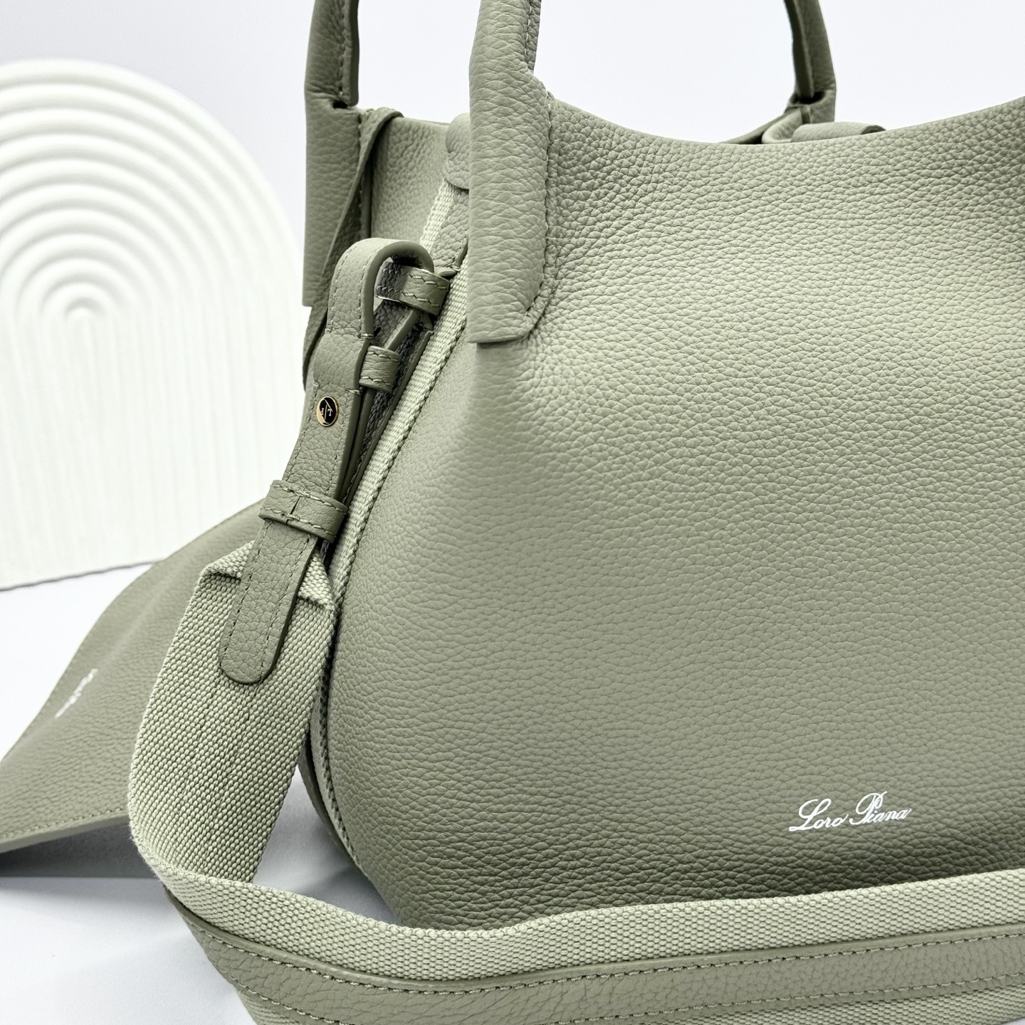 Loro Piana Green Micro Bale Bag in Calfskin Leather For Women