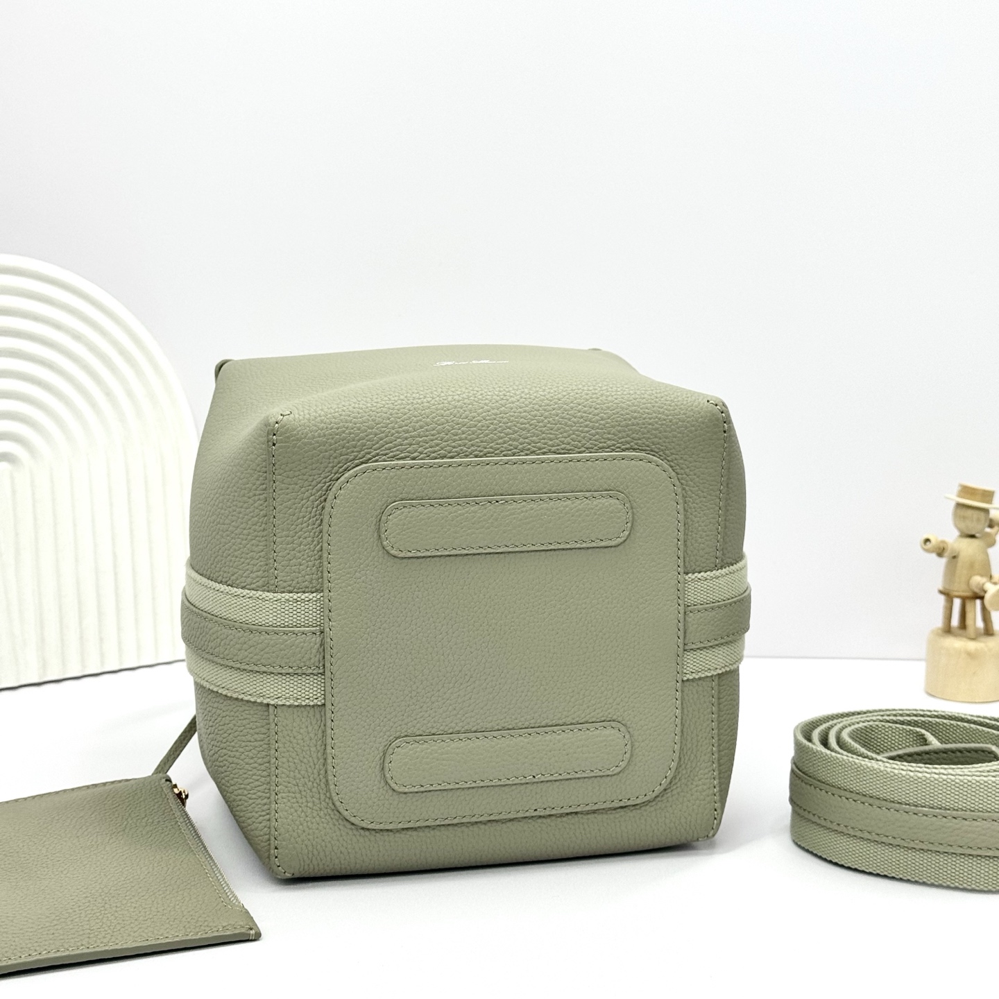 Loro Piana Green Micro Bale Bag in Calfskin Leather For Women