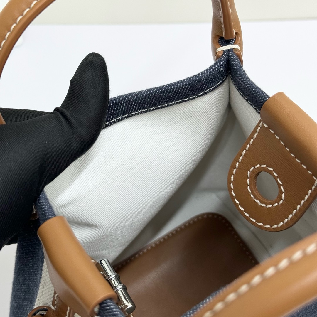 Loro Piana Small Bale Bag Denim Flower® SURGE BLUE/ WHEAT