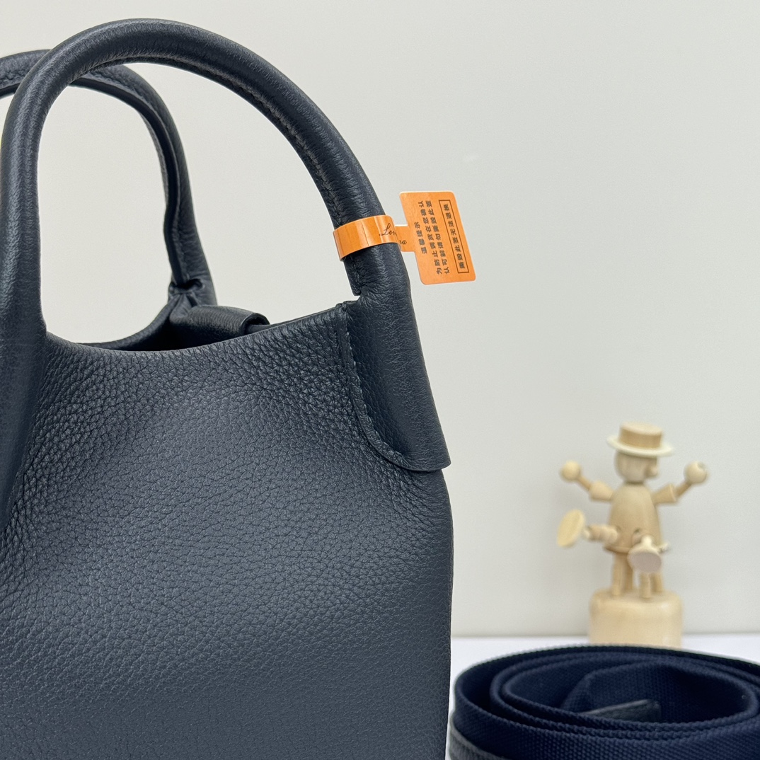 Loro Piana Micro Bale bag Grained Calfskin Dark Lichen black  | Loro Piana