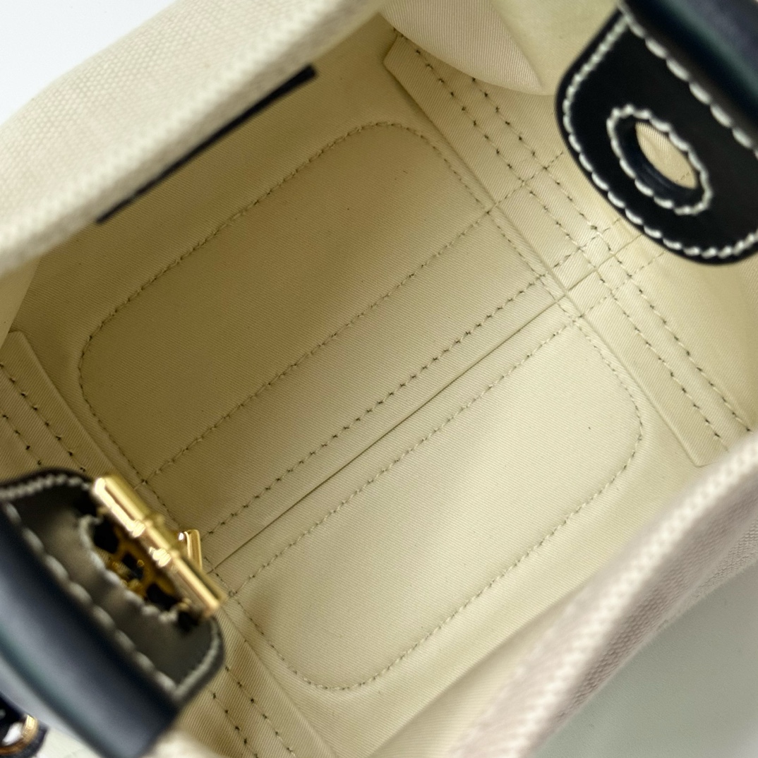 Loro Piana Micro Bale bag Cashmere White/Dark Chocolate Licorice