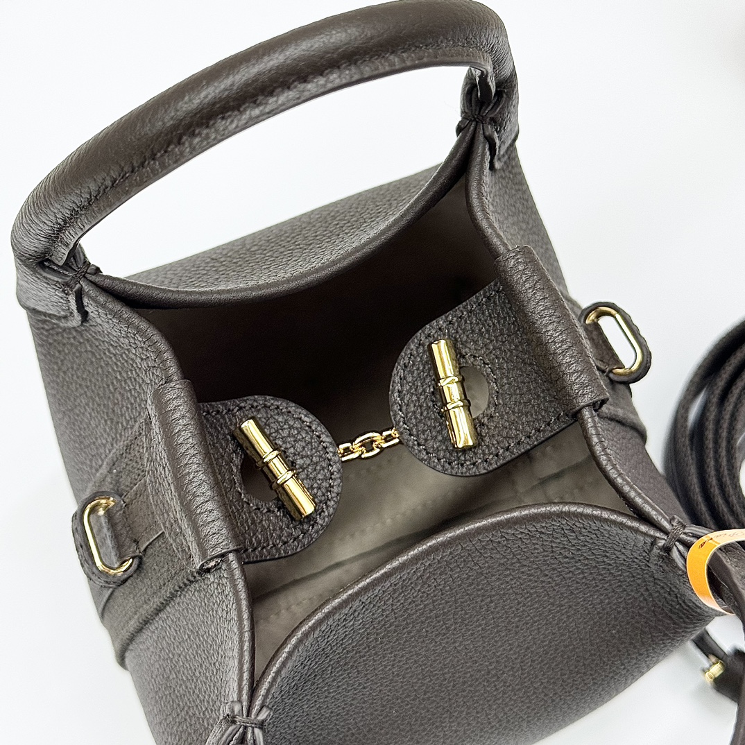 Loro Piana Bale Micro Leather Shoulder Bag in Black |