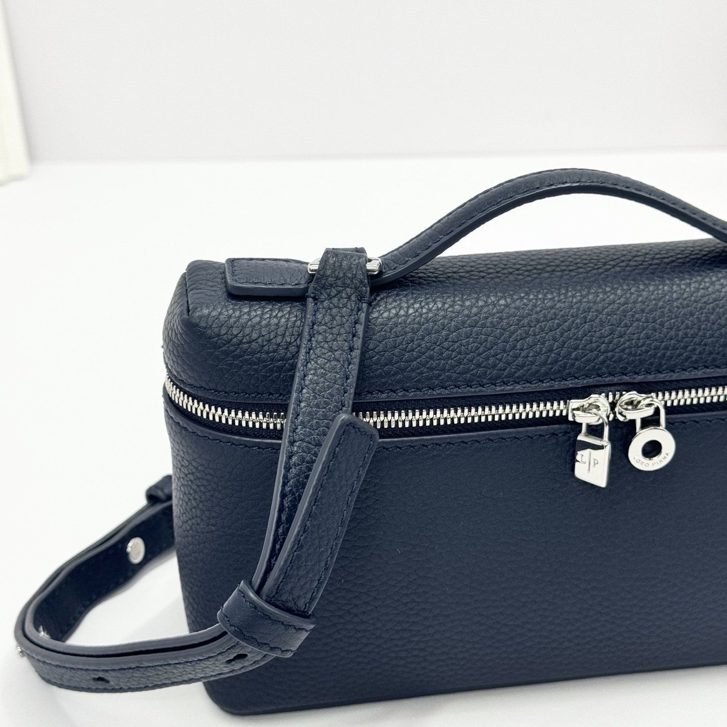 Loro Piana Extra Pocket L19 Leather Pouch in Blue