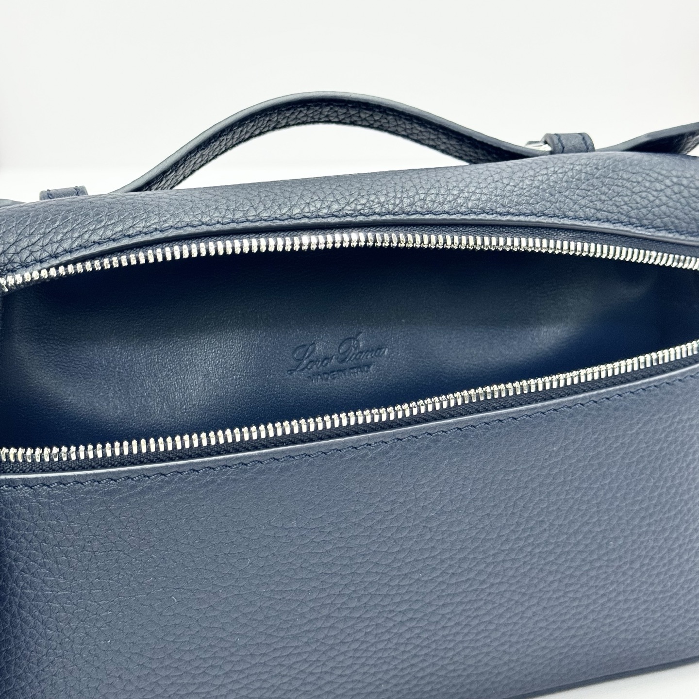 Loro Piana Extra Pocket L19 Leather Pouch in Blue