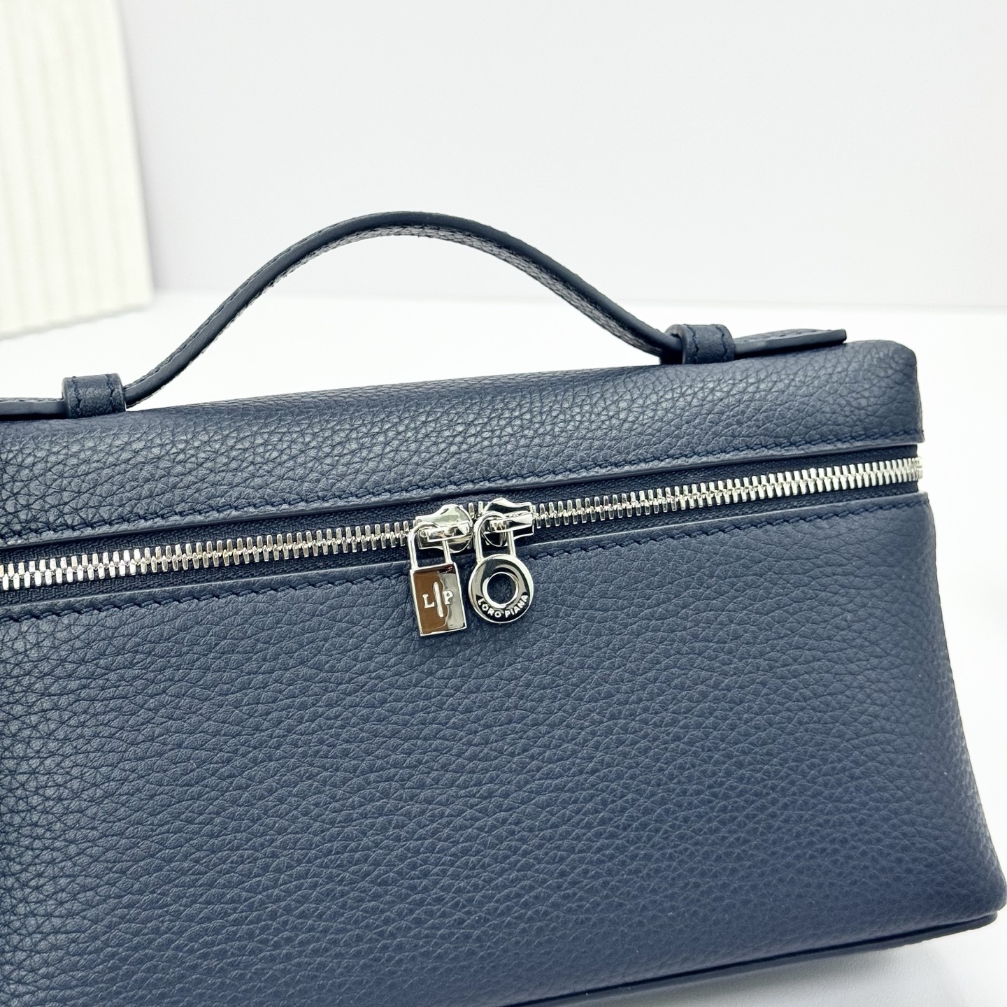 Loro Piana Extra Pocket L19 Leather Pouch in Blue