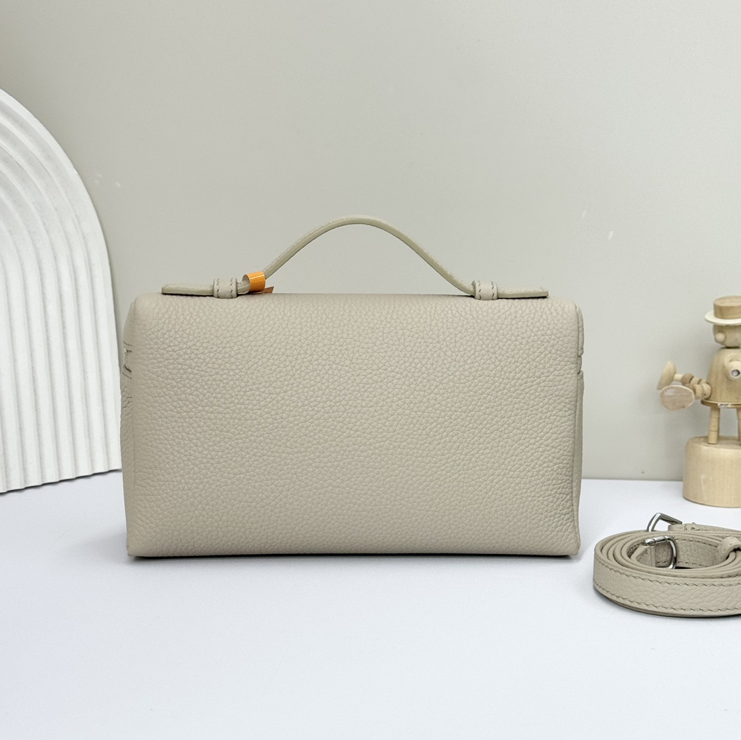 Loro Piana Extra Pocket 19 leather top handle bag -