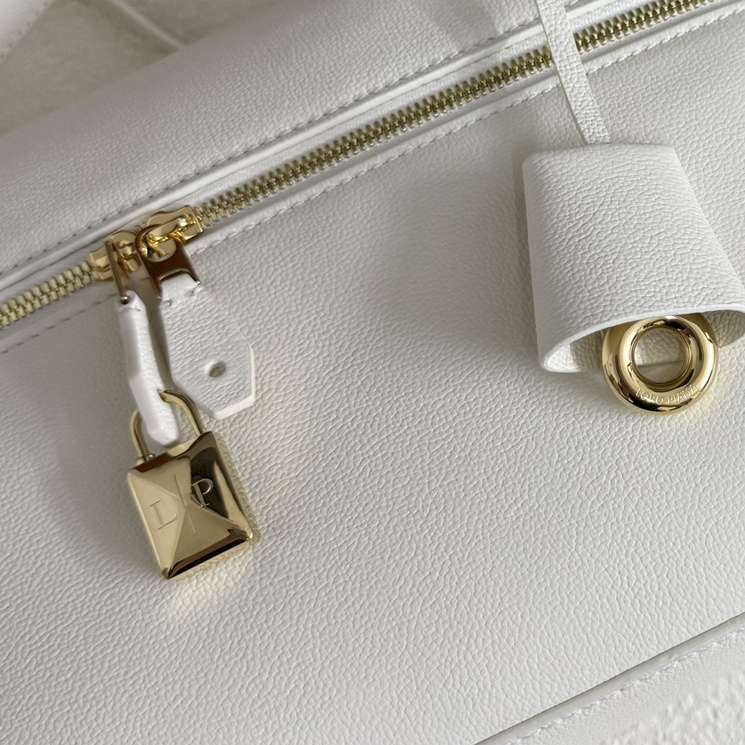 Loro Piana Extra Bag L27 Calfskin Whisper White/Sun Gold | Loro Piana FR