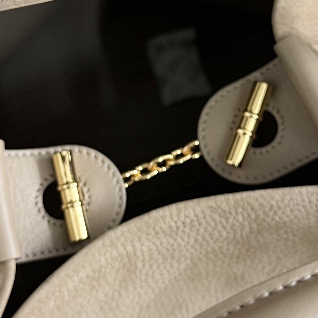 Loro Piana Large Bale bag Calfskin Fume Taupe/Sun Gold - Loro Piana
