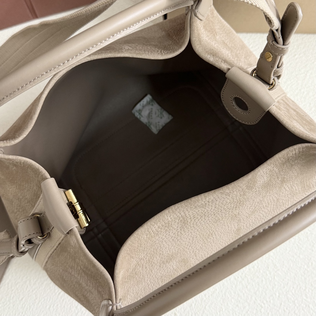 Loro Piana Large Bale bag Calfskin Fume Taupe/Sun Gold - Loro Piana