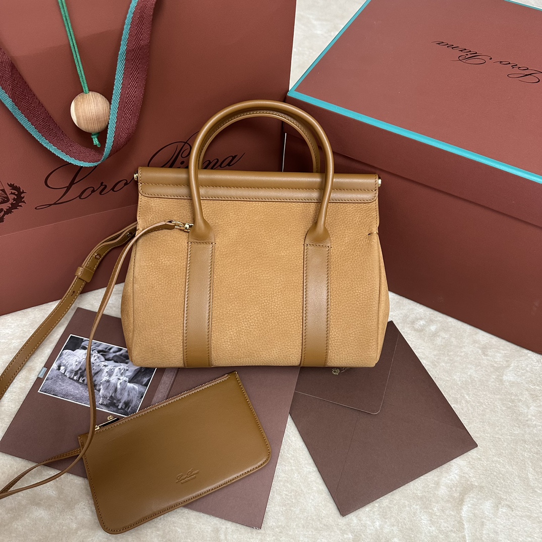 Loro Piana Loom bag L25 Calfskin Bon Ton Brown/Sun Gold | Loro Piana CC