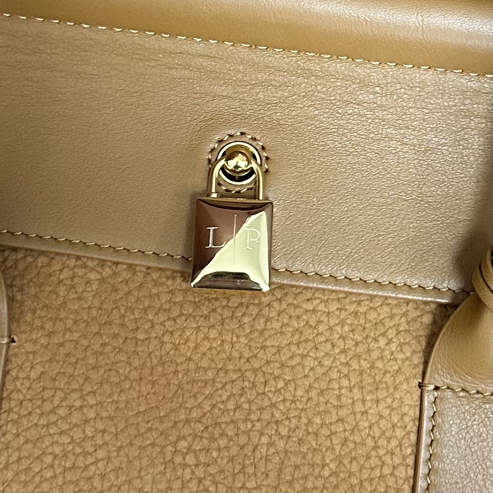 Loro Piana Loom bag L25 Calfskin Bon Ton Brown/Sun Gold | Loro Piana CC