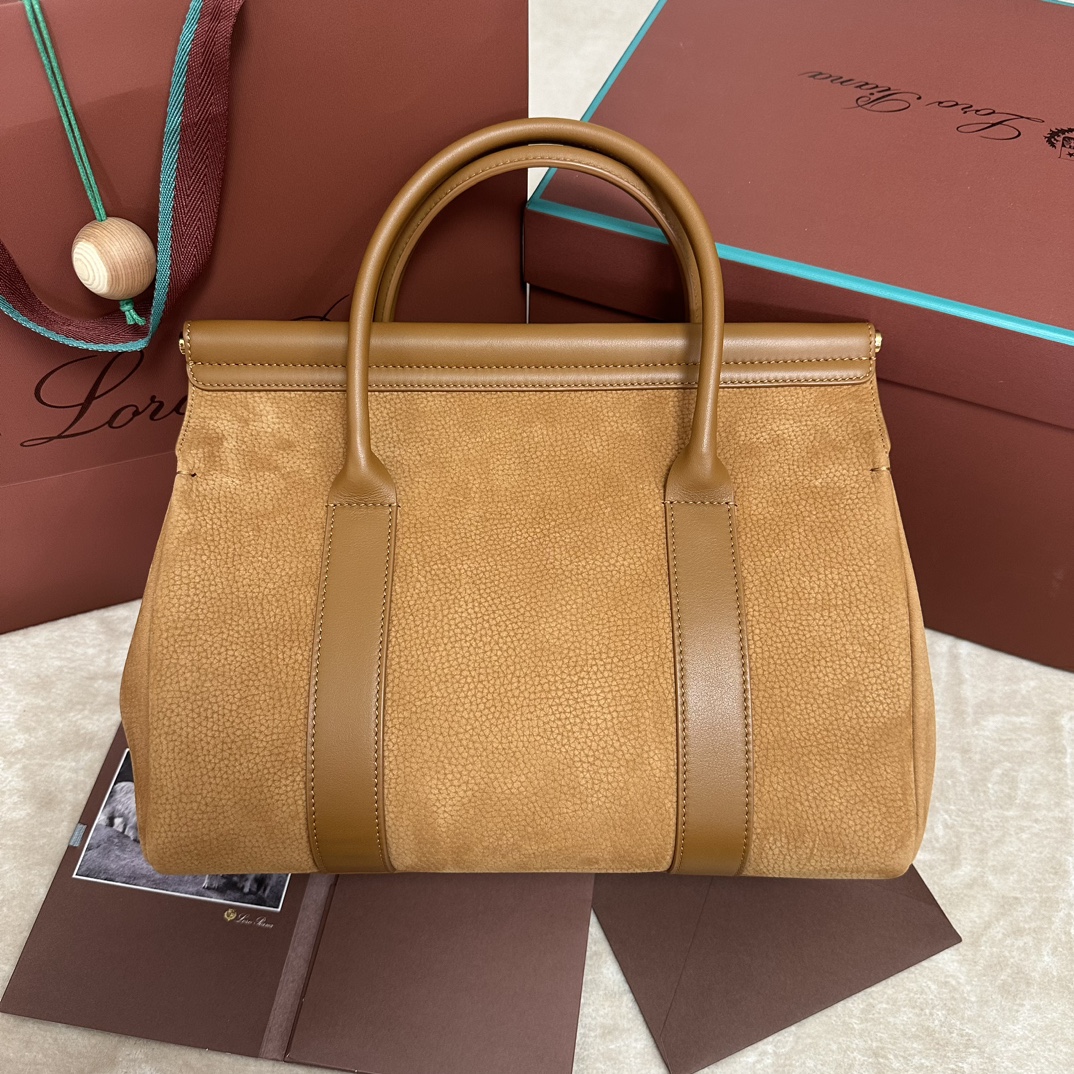 Loro Piana Loom bag L25 Calfskin Bon Ton Brown/Sun Gold | Loro Piana SA