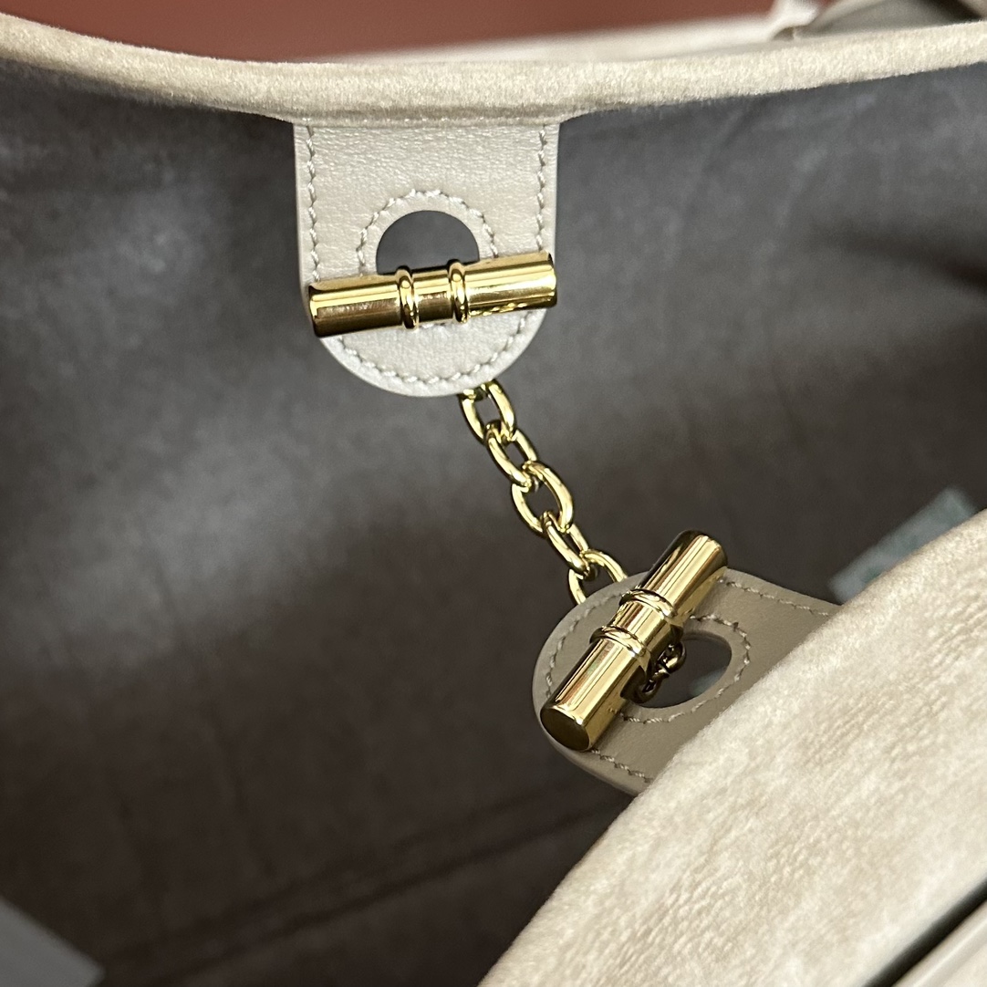 Loro Piana Ghiera Shopper Small Calfskin Fume Taupe/Sun Gold | Loro Piana