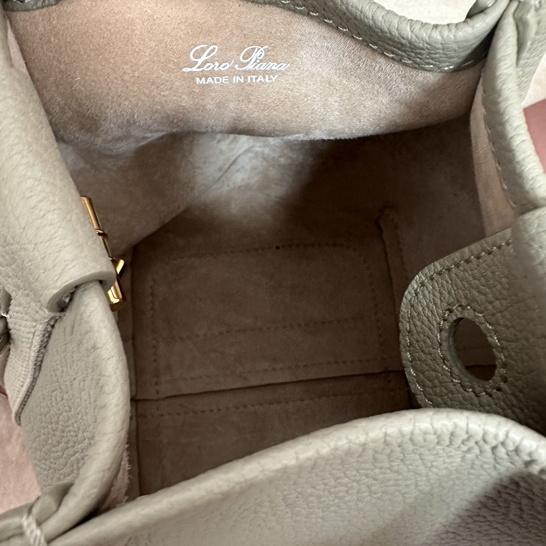 Loro Piana Bale Micro Grain Leather Crossbody Bag