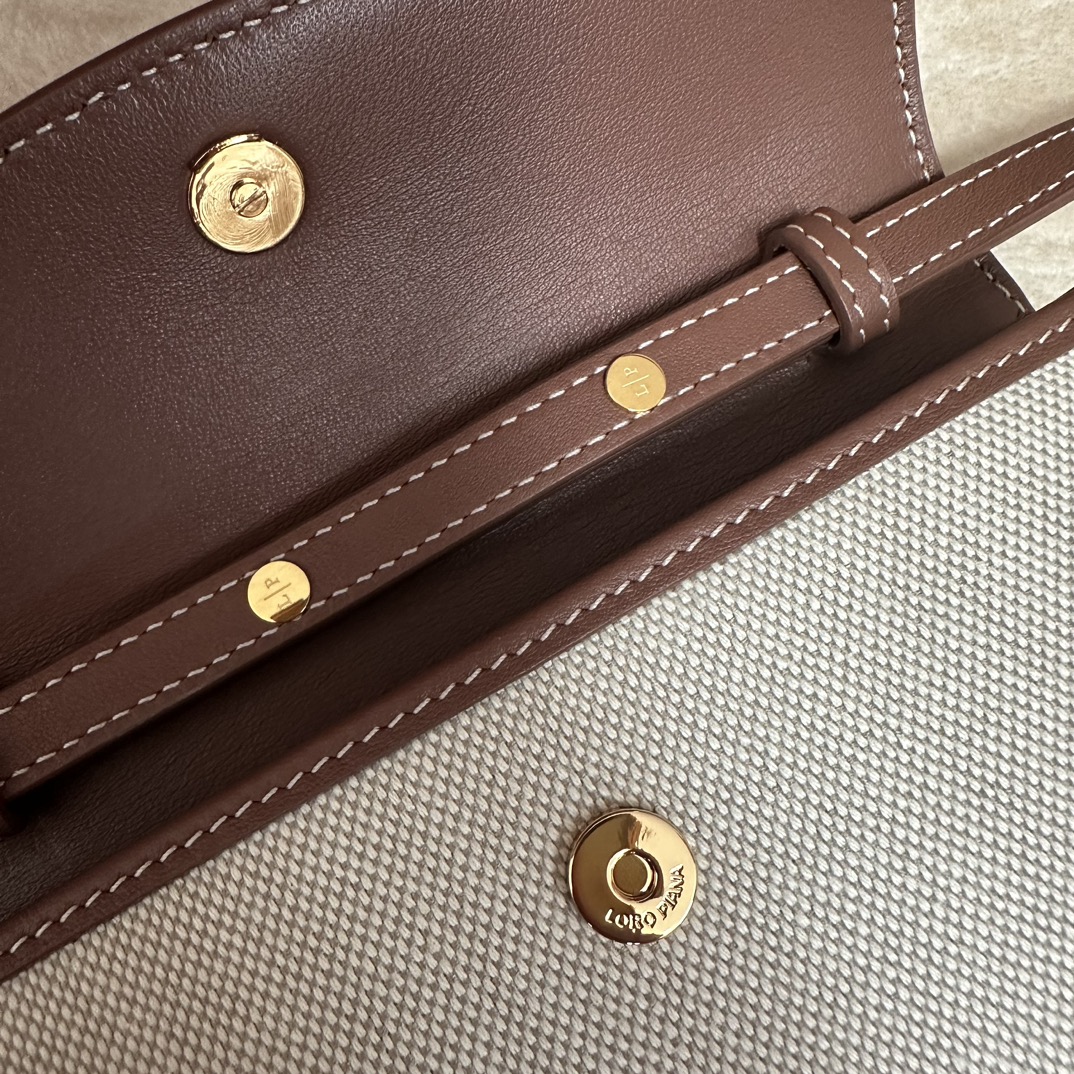 Loro Piana Extra Pochette Cotton, Linen Natural/Caramel Sugar/Sun Gold