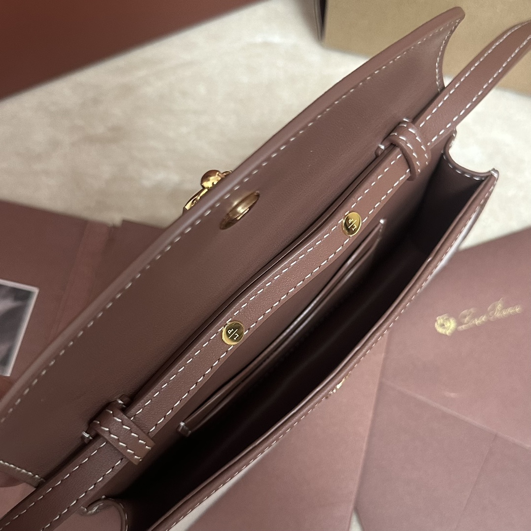 Loro Piana Extra Pochette Cotton, Linen Natural/Caramel Sugar/Sun Gold