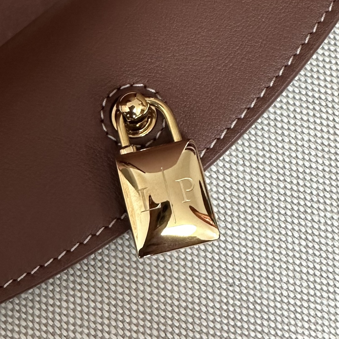 Loro Piana Extra Pochette Cotton, Linen Natural/Caramel Sugar/Sun Gold