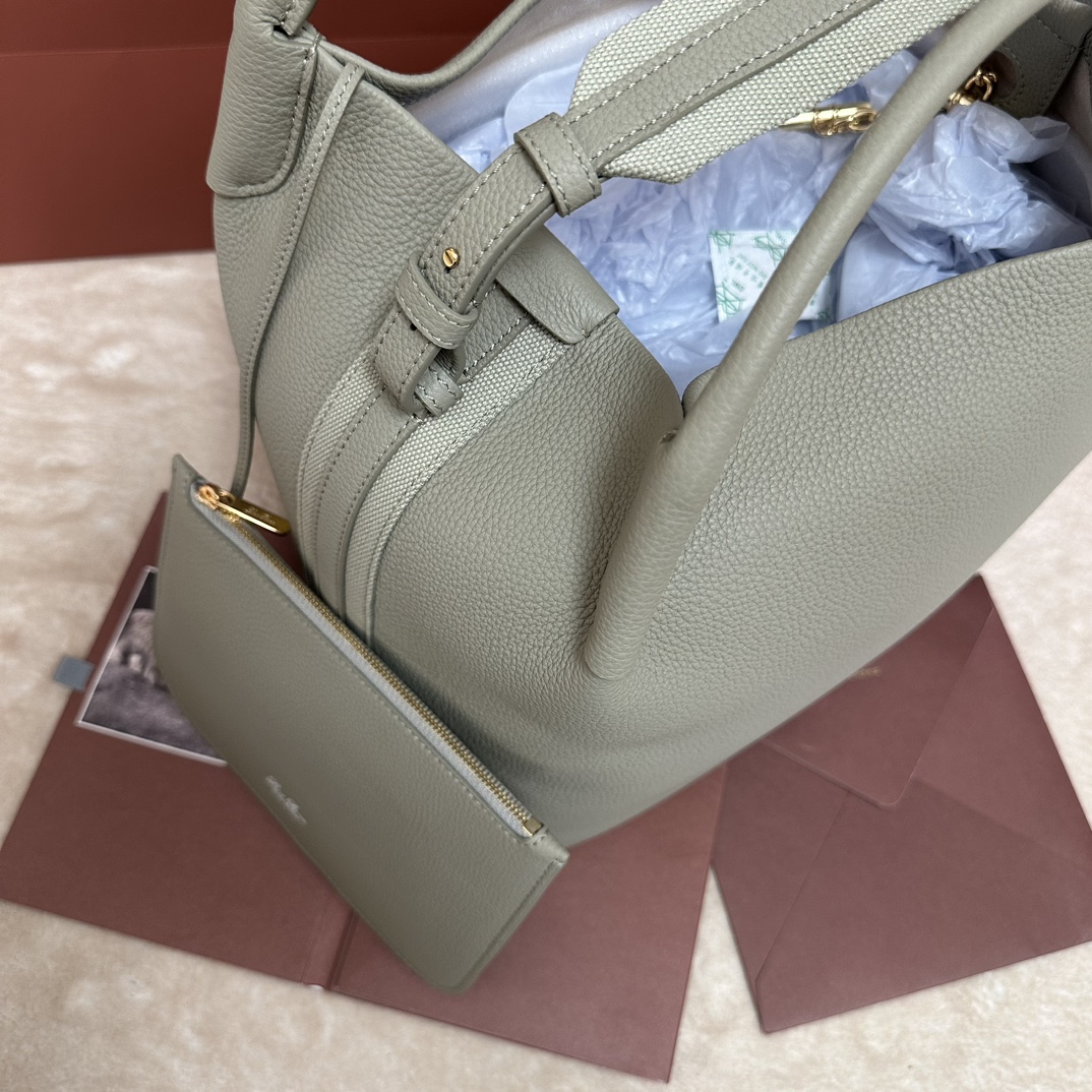 Loro Piana Large Bale bag Grained Calfskin Yerba Mate | Loro Piana