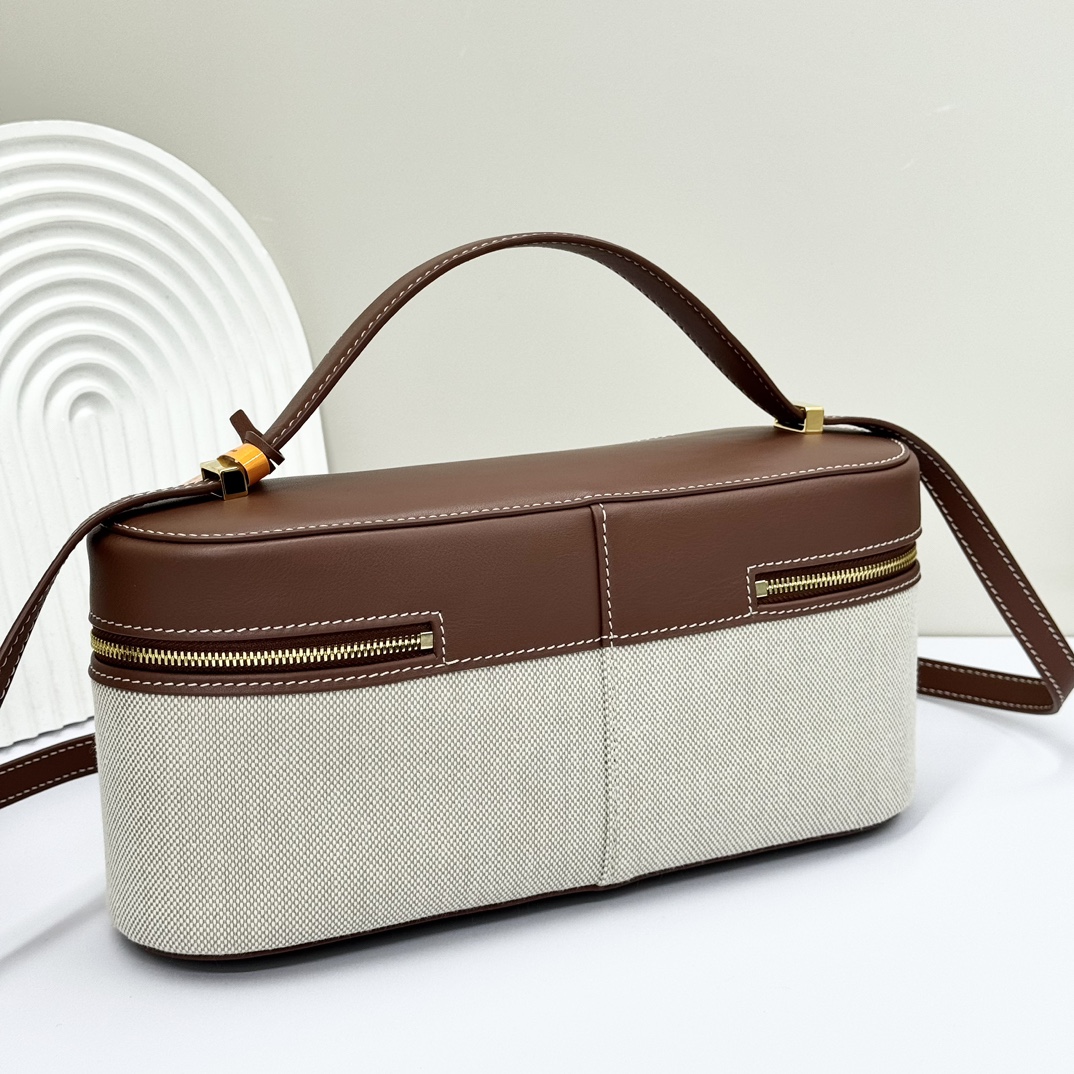 Loro Piana Extra Camera Case Cotton, Linen Natural/Caramel Sugar |
