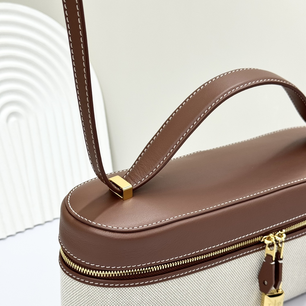Loro Piana Extra Camera Case Cotton, Linen Natural/Caramel Sugar |