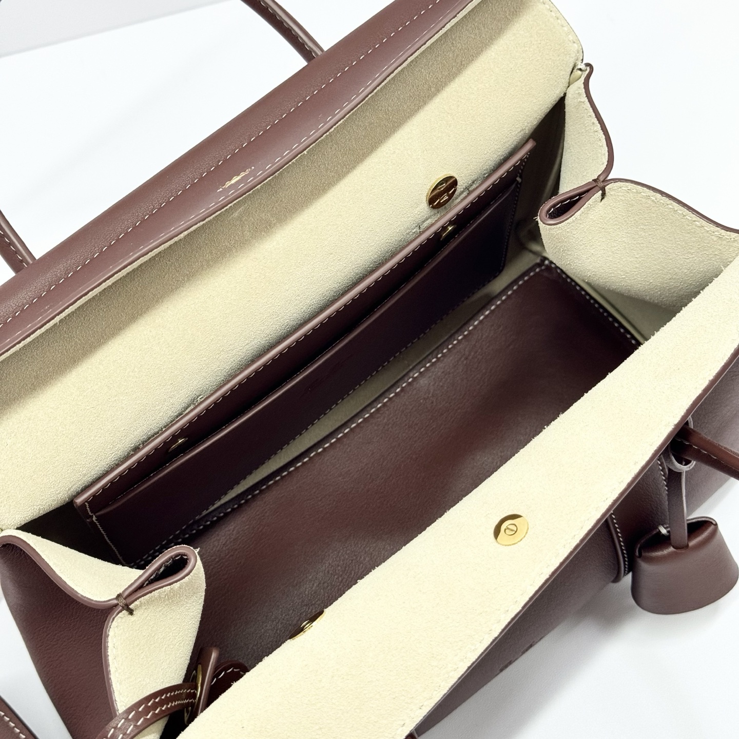 Loro Piana Loom bag L32 Calfskin DARK CHOCOLATE LOCORICE/SUN