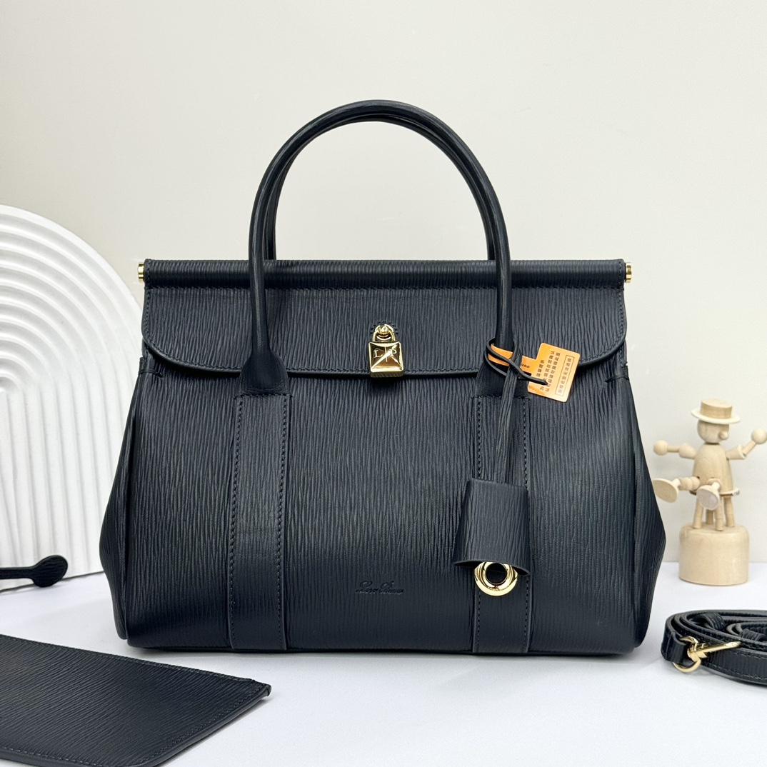Loro Piana black Loom L25 Tote Bag in Leather For Women