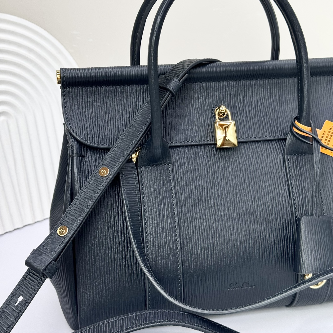 Loro Piana black Loom L25 Tote Bag in Leather For Women