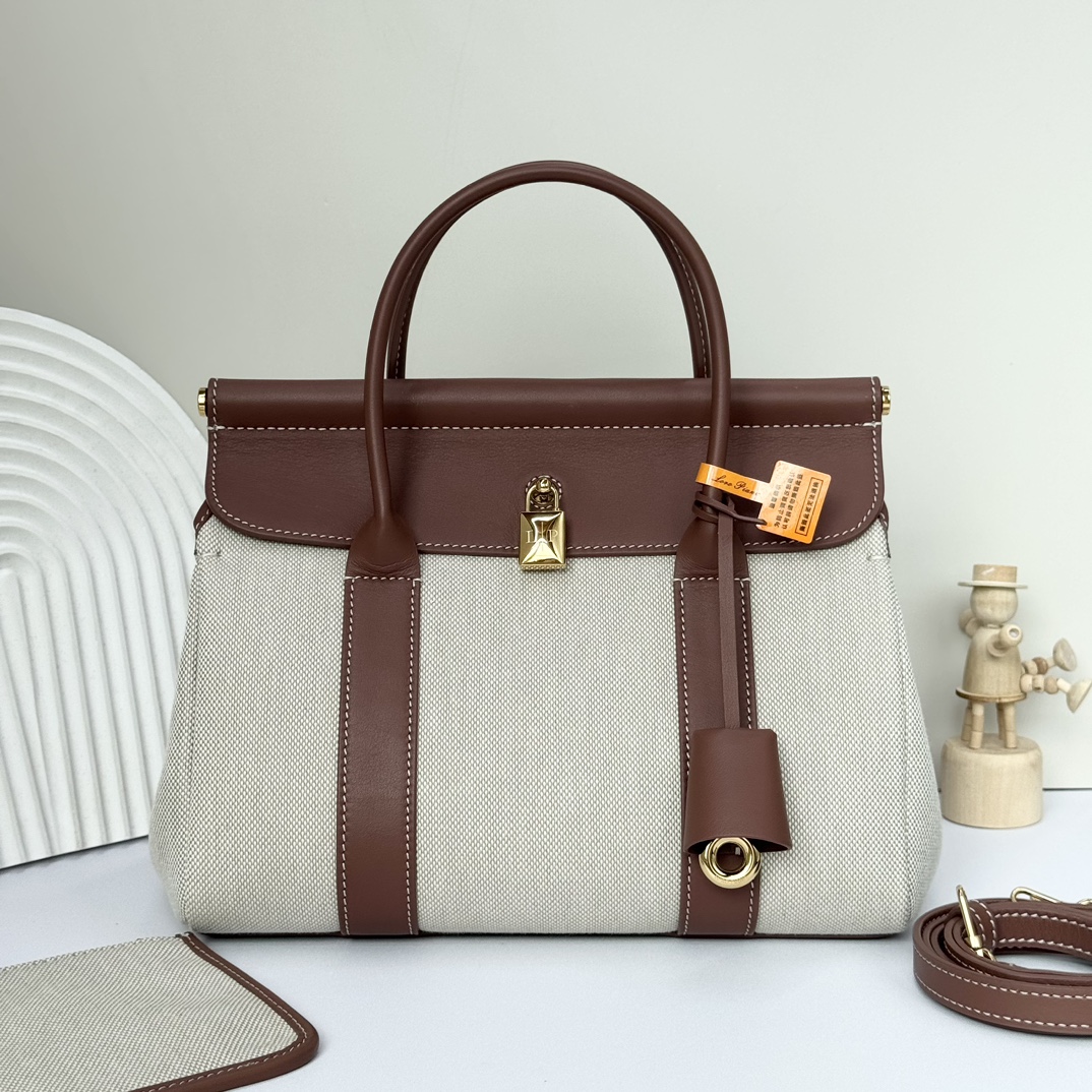 Loro Piana Loom Bag L25 Handbag in Brown