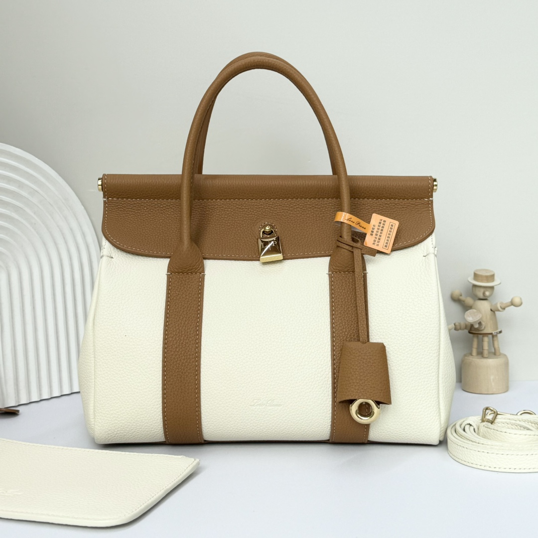 Loro Piana Loom bag L32 Calfskin Whisper White/Wheat Bran/Sun Gold |