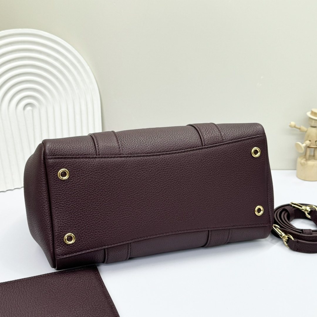 Loro Piana Dark Brown Leather Loom L32 Top Handle Bag