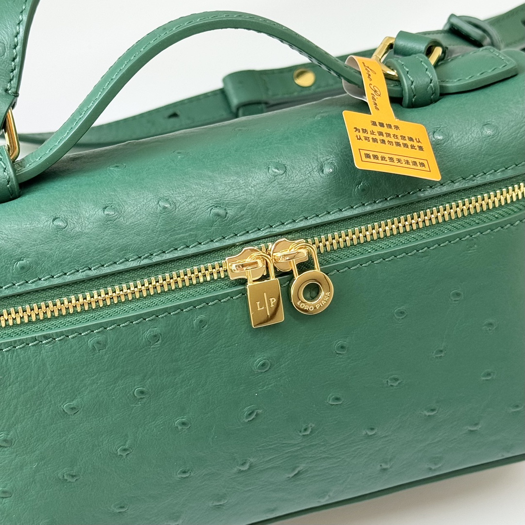 Loro Piana Extra Pocket L19 Lizard Leather Green Lagoon/Sun Gold | Loro Piana US