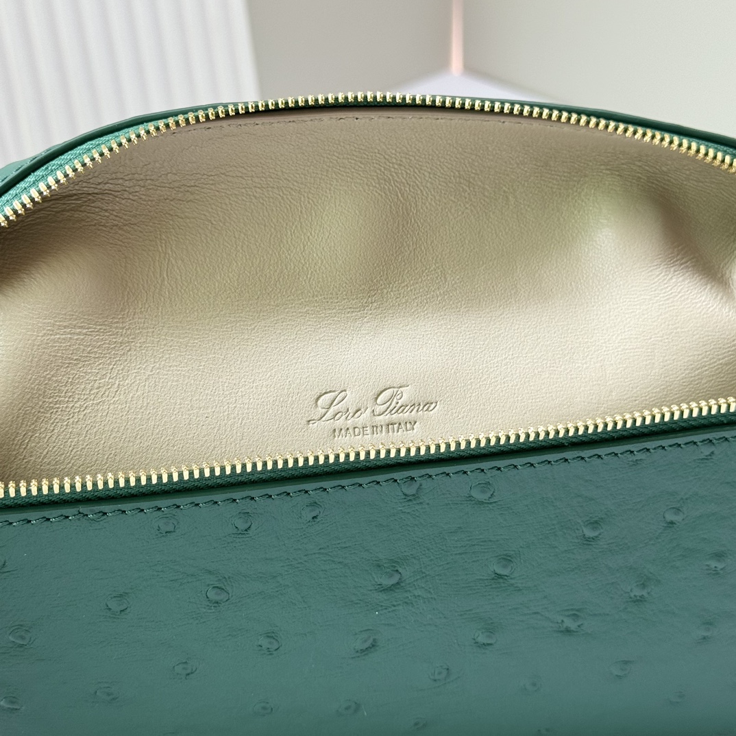 Loro Piana Extra Pocket L19 Lizard Leather Green Lagoon/Sun Gold | Loro Piana US
