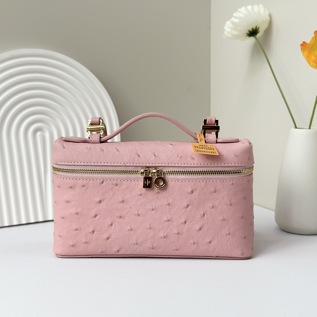 Extra pocket leather handbag Loro Piana pink in Leather