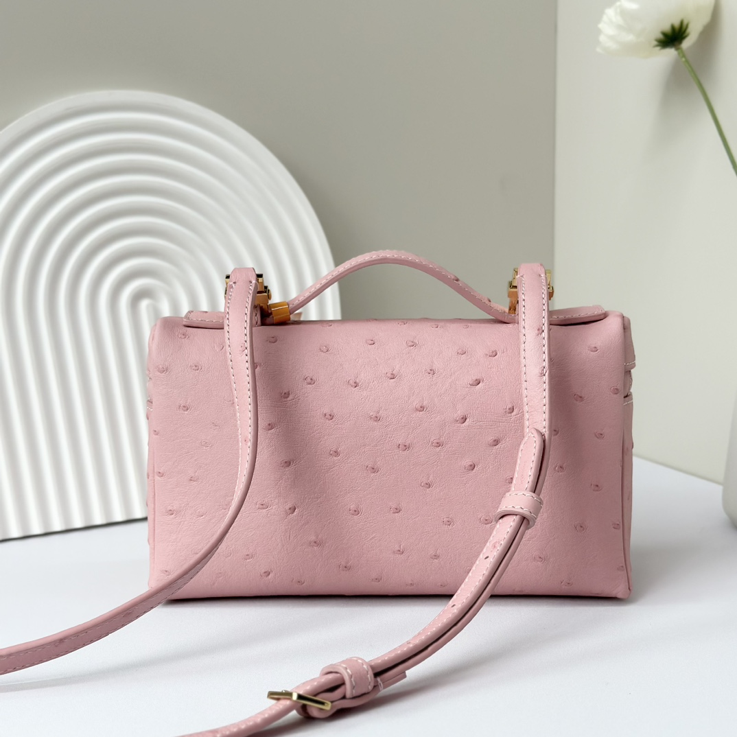 Extra pocket leather handbag Loro Piana pink in Leather