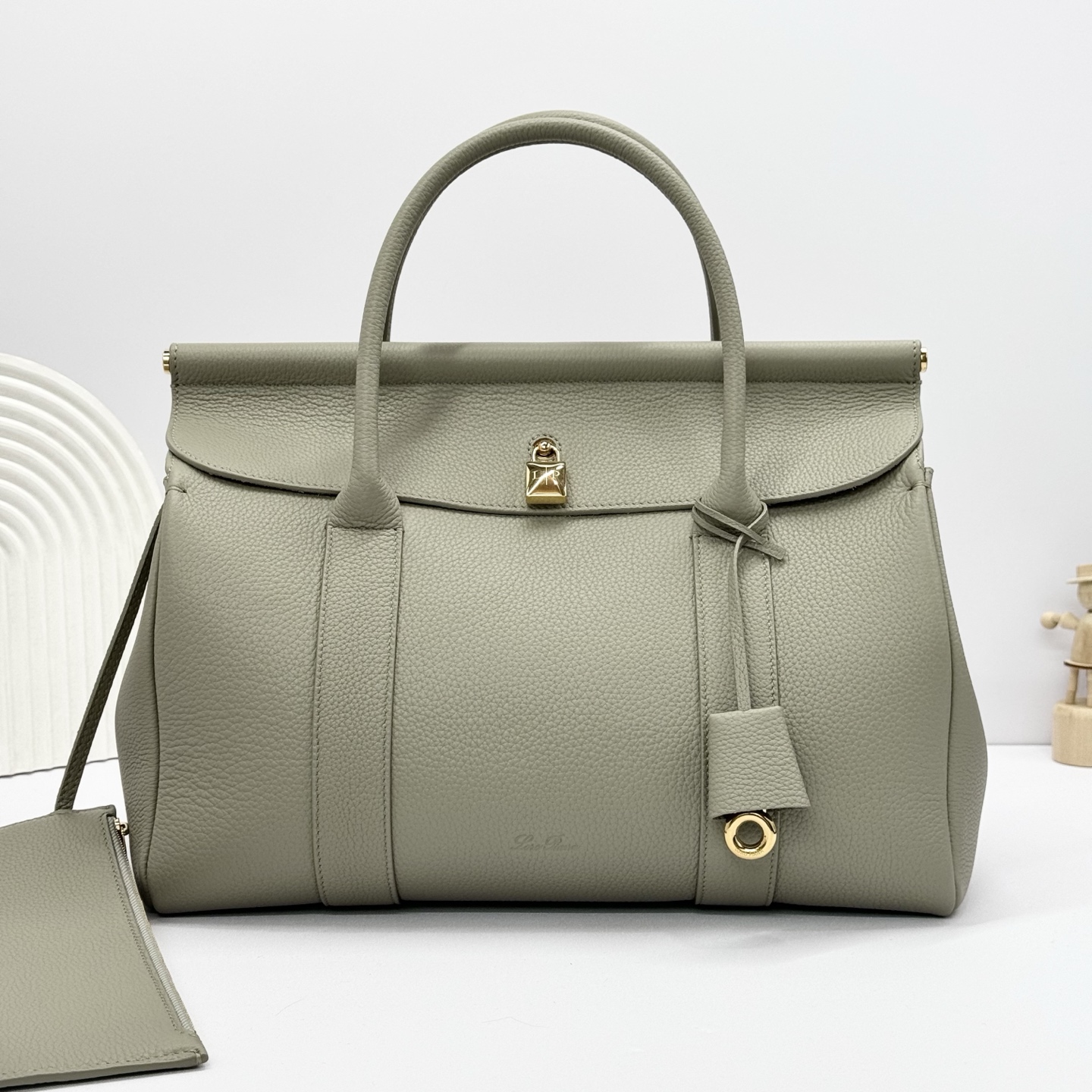 Loro Piana Green Loom L25 Tote Bag in Leather for Women